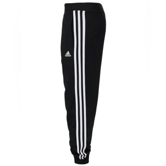 Youth Adidas Black 3 Stripe Core Tricot Joggers Track Pants - Picture 2 of 8
